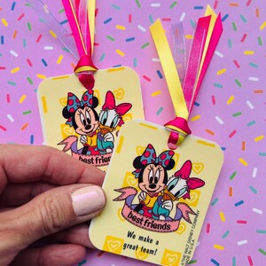Disney Minnie und Daisy Vintage Valentine BFF Lesezeichen Upcycled