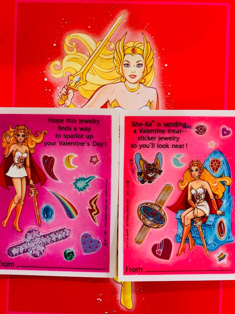 She-ra Princess Of Power Sticker Valentine's Day Card Set | Etsy