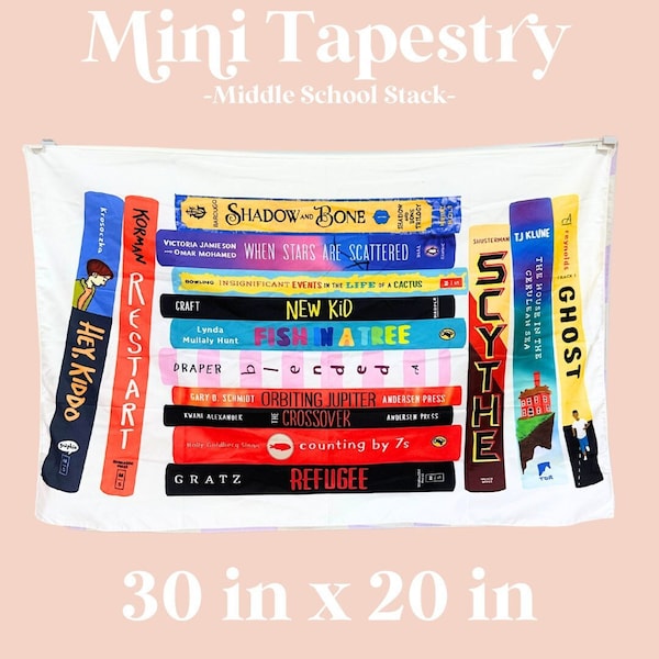 MINI Middle School Book Stack Tapestry