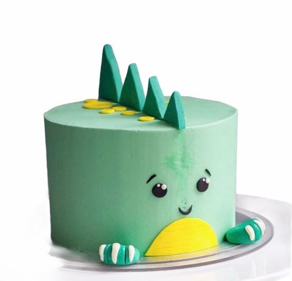 Set of 3 plus number for age. Dinosaur edible cake toppers
