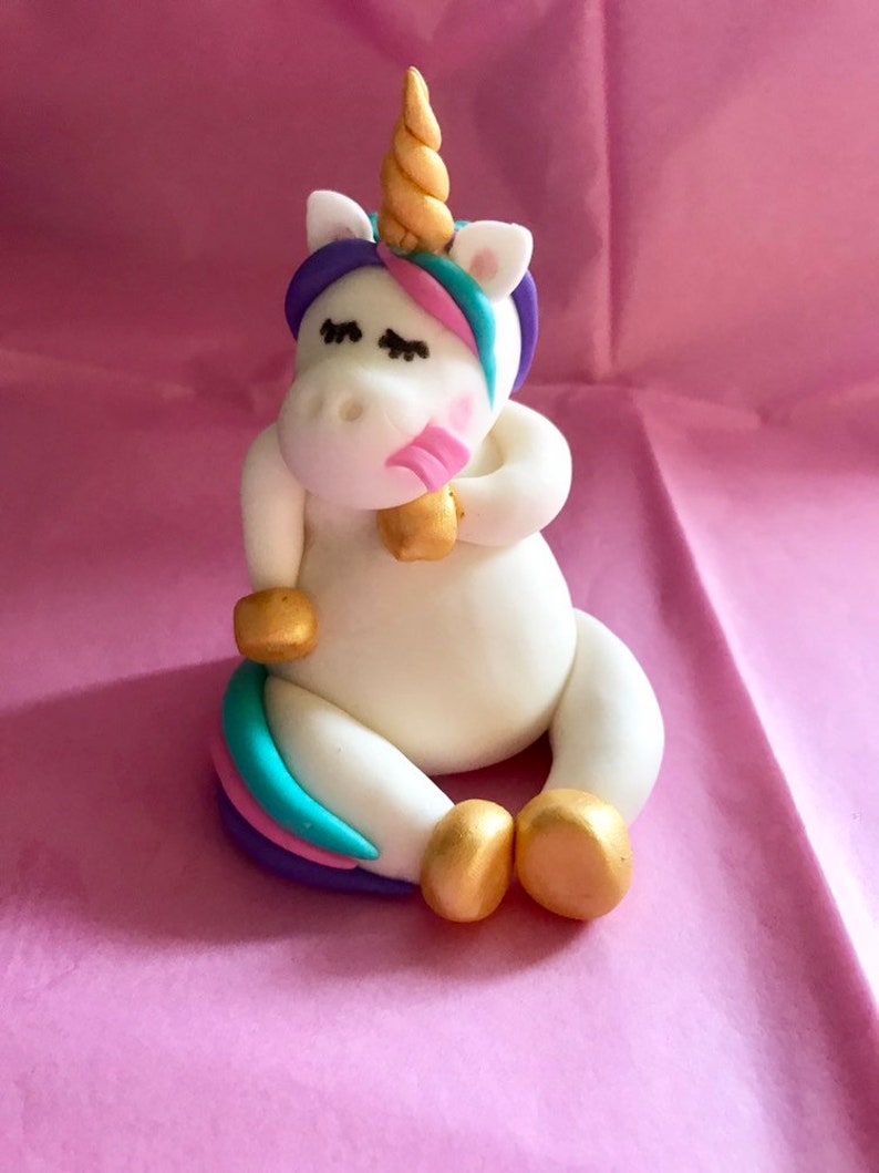 fat unicorn fondant cake topper unicorn party chubby unicorn etsy