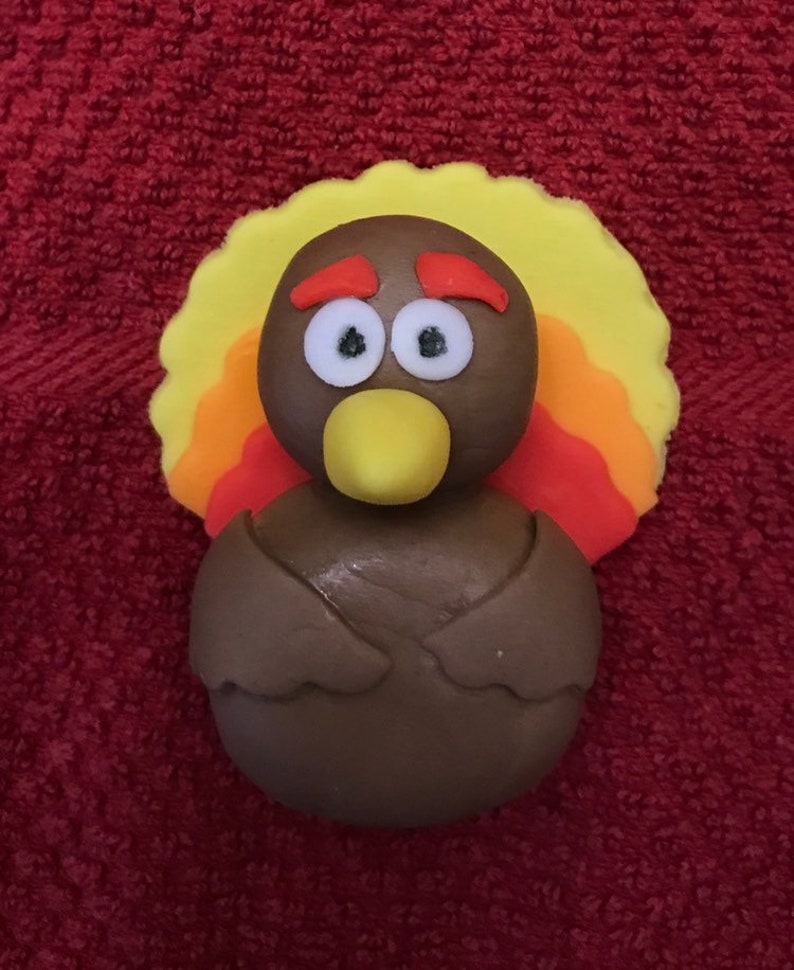 Thanksgiving Turkey Edible Cupcake Toppers One Dozen Etsy