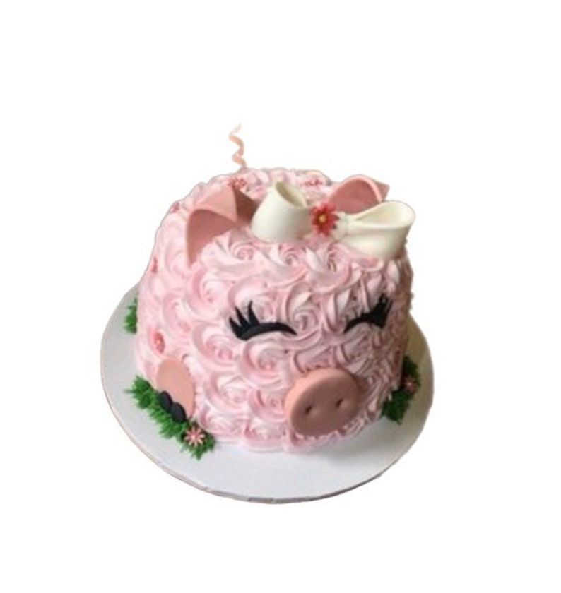 animal cakes Edible piggy cake topper set