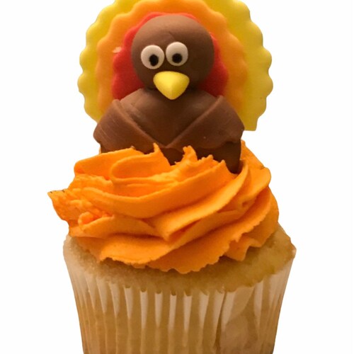 Thanksgiving Turkey Edible Cupcake Toppers One Dozen Etsy