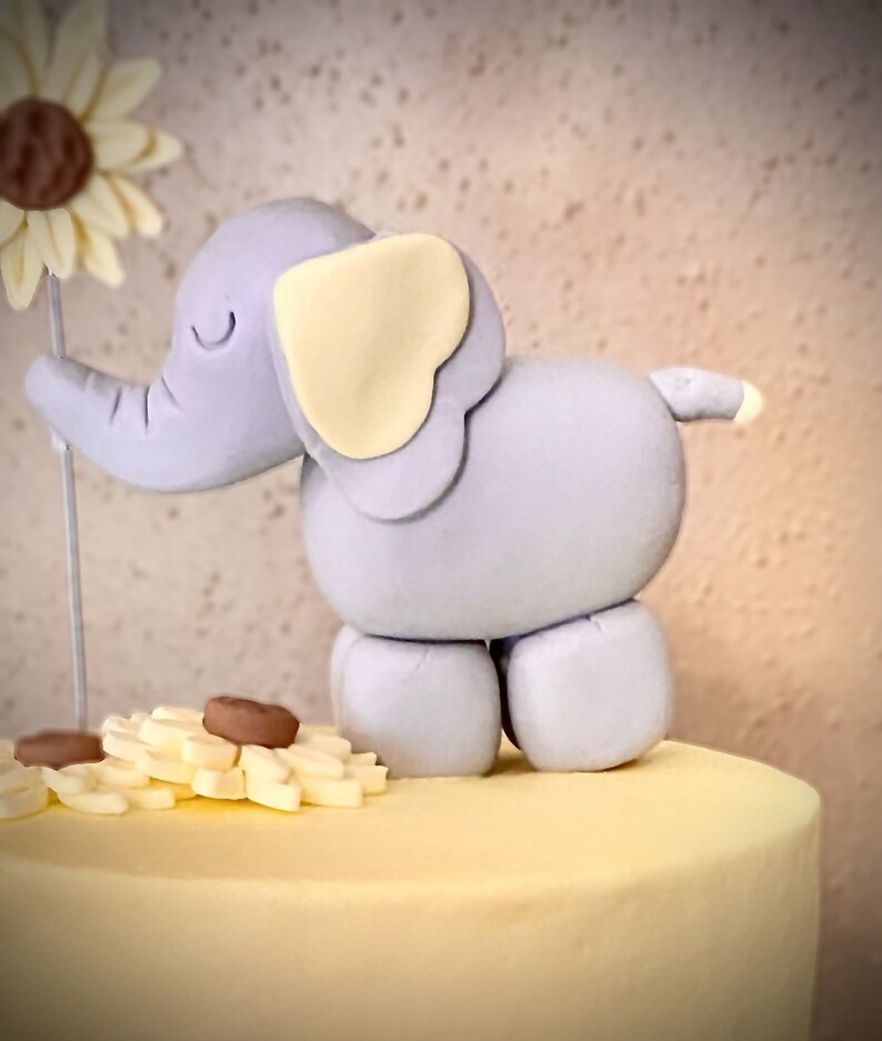 Edible Fondant Elephant Cake Topper Etsy
