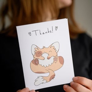 Carte de remerciement vierge//chat mignon//chaton//oeuvres d'art originales