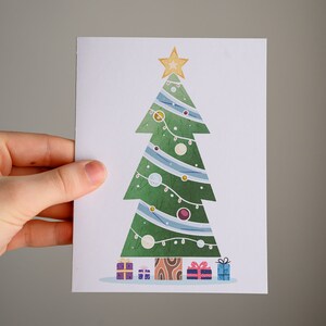 Biglietto d'auguri vuoto // Albero di Natale // Biglietto di Natale // Arte originale
