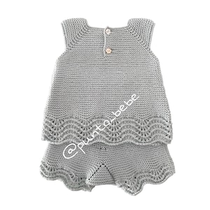 DÚO JAZMÍN 3-6 meses - Patrón de punto / Knitting Pattern (Español & English PDF)