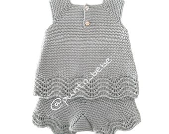 JASMINE DUO 3-6 months - Knitting Pattern (Spanish & English PDF)