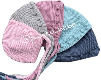 5 Sizes (0 - 12 months) - NUBE Bonnet - PDF in Spanish and English