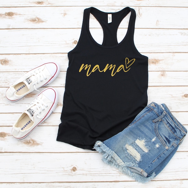 Mama Tank // Mama Heart -- Mama // Mom Tank // Tank for Mom // Mom Shirt // Mama // Tank // Tank Top // Tanks