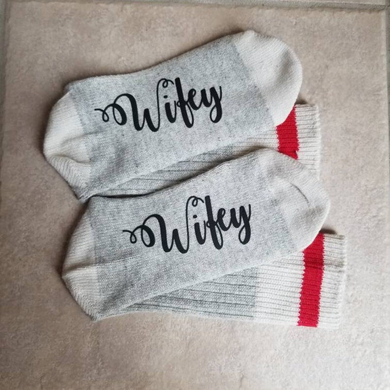 Word Socks // WIFEY SOCKS // Funny Socks // Socks With Words Etsy