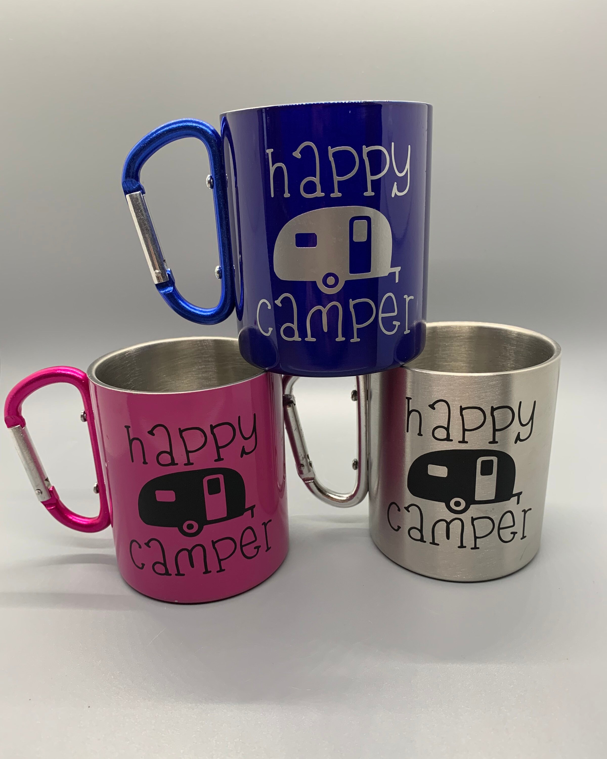 Carabiner Mug 10oz // Happy Camper Coffee Cup // 10oz // Camping