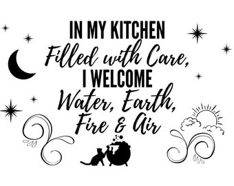 Witch Wall Art Print, Digital Download, Black and White Wall Print Gift for him or her