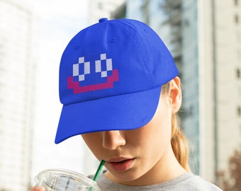 Retro Gaming Cap: Pixel Art Slime Monster - Nintendo Inspired