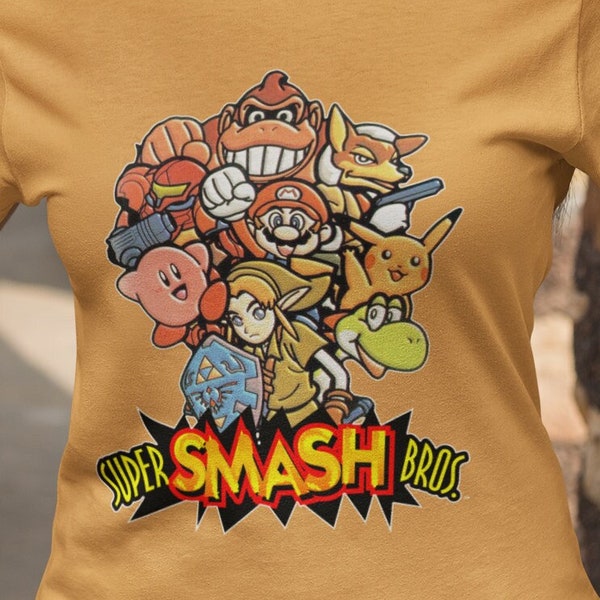 Camiseta Smash It Up: Camiseta de videojuegos retro (mezcla de poliéster, tallas unisex)