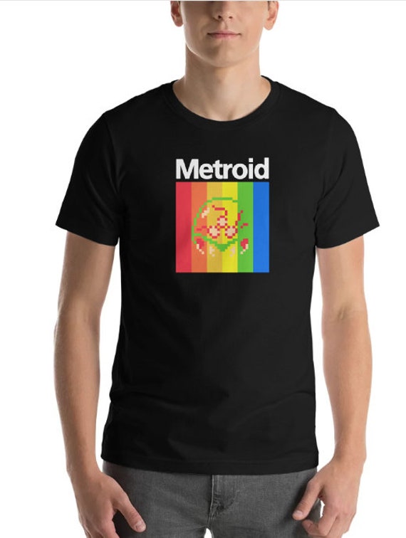 Meta-Roid Gaming Shirt, Samus Aran, Retro Nintendo Style (Unisex S-XL)