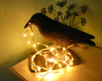 Rare large raven crow lamp table lamp floor lamp with LED fairy lights party birthday bar