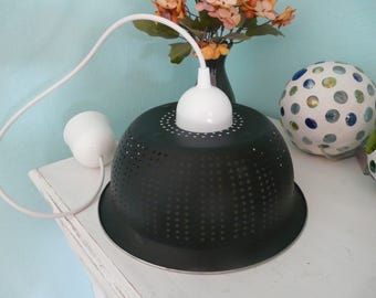 Retro Omas Lampe Deckenlampe Hängelampe Sieblampe Badlampe Küchenlampe schwarz Party Geburtstag