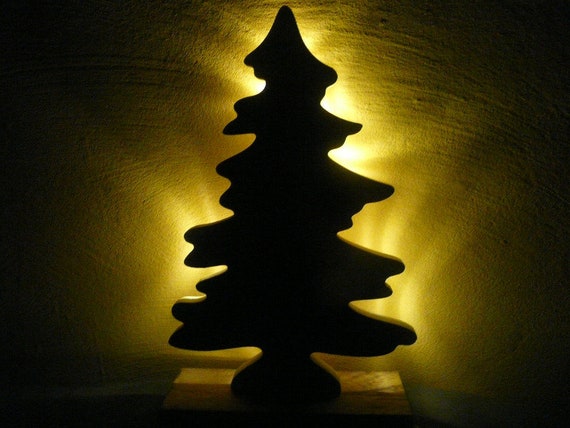 Tischlampe Lampe Baum Tannenbaum Holz