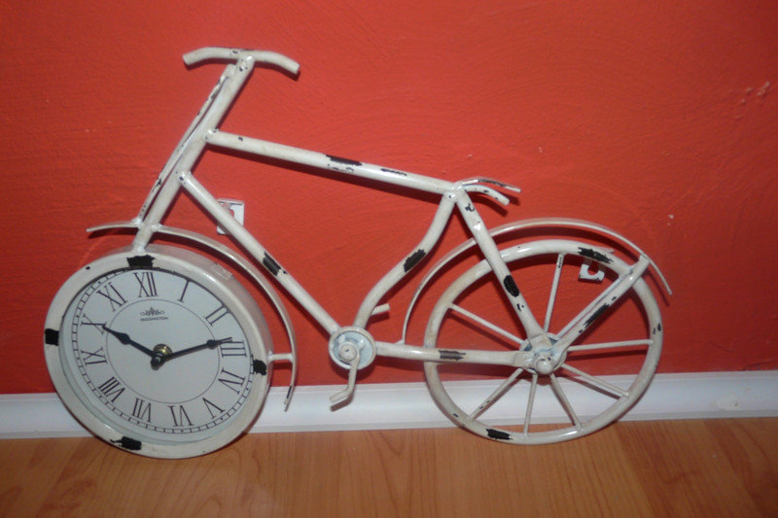 Fahrrad Uhr Wanduhr shabby vintage Look Schmiedearbeit