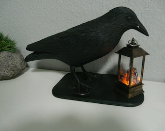 Rare Raven Crow Lamp Floor Lamp Table Lamp with LED Lantern Party Birthday Bar Gothic Bar