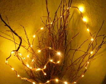 LED light chain made of jute rope 40 LED lights birthday party