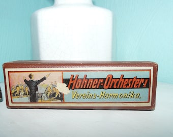 Vintage harmonica Hohner orchestra club harmonica party birthday spring