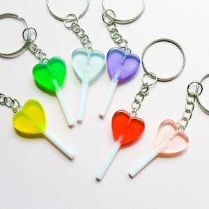 Heart Lollipop Keychain, Fairy Kei Kawaii Lollipop Key chain