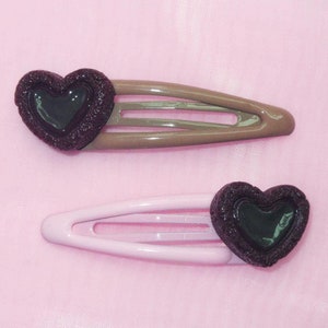 Heart Chocolate Hair Clip | Kawaii Cutecore Cabochon Clip | Kawaiicore, Fairy Kei | Harajuku Decora | Coquette Y2K Decoden Pastel Hair Clip
