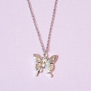 Butterfly Necklace, Cute Silver Butterfly Necklace