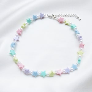 Pastel Stars Beaded Choker | Cutecore Aesthetic Choker