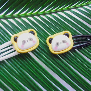 Kawaii Panda Cookie Hair Clip | Cutecore Biscuit Cabochon Hair Clip | Kawaiicore, Fairy Kei | Harajuku Decora | Panda Cracker Y2K Hair Clip