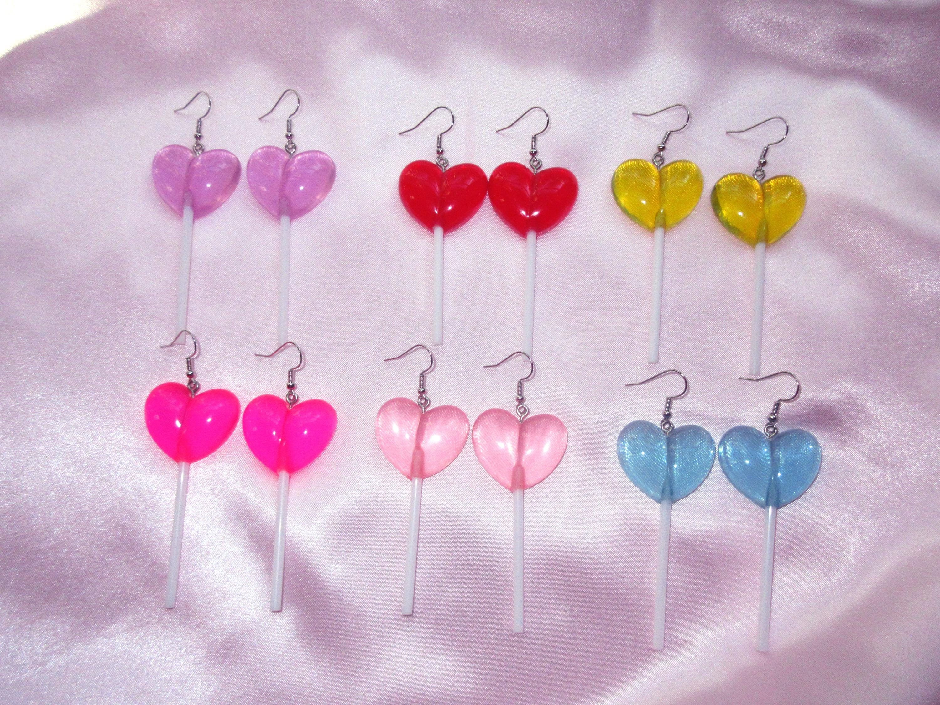 Striped mini lollipop earrings∴ Mini Lollipop Earrings - Etsy
