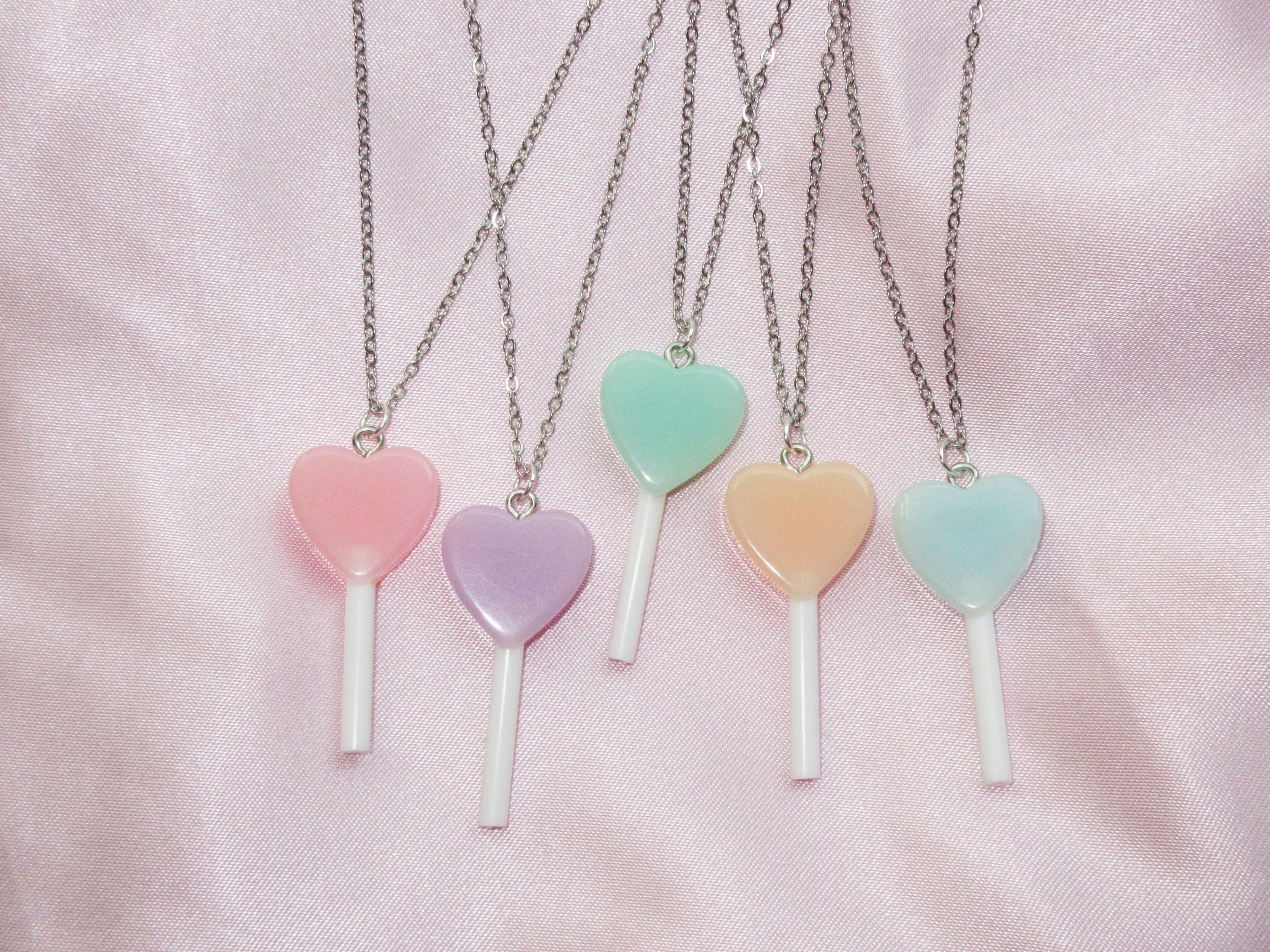 LOTSYOU★韓国★人気★lotsyou_ Heart candy pearl necklace Kpop Gift Amazon|kpop Heart Pendant Pearl Choker - Women's