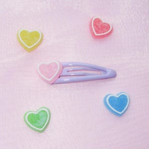 Spinka do włosów Candy Heart | Kawaii Cutecore Cabochon Spinka do włosów | Kawaiicore, Fairy Kei | Harajuku Decora | Coquette Lovecore Y2K Spinka do włosów