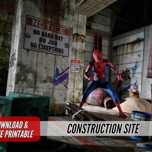 Home Stampabile Cantiere Diorama - Download Digitale Fotografia di Giocattoli Carta A4 Artigianato per Action Figure da 1/12 6" in Miniatura per Casa delle Bambole