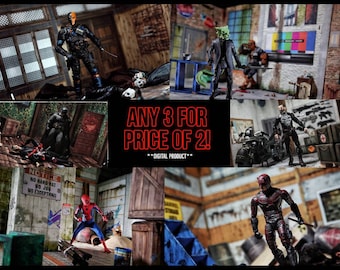 3For2 Design Offer! Any 3 Designs for price of 2! **Digital Delivery** A4 Paper Craft For 1/12  6" Action Figures dollhouse miniature