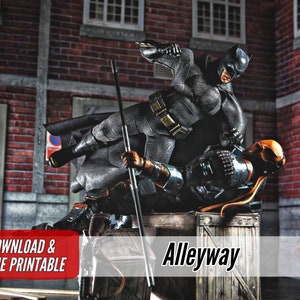 Home Printable Diorama - &quot;Alleyway&quot;  for Home Printing -A4 Paper - 1/12 - 6&quot; Action Figures, dollhouse, toy photography , figures Download