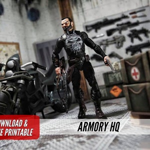 Home Druckbares Diorama - Armoury Hauptsitz Digital Download! Home Druckerei -A4 Paper Craft - 1/12 - 6&quot;Actionfiguren , Puppenhaus, Spielzeugfotografie