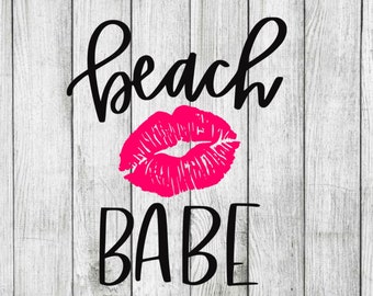 Beach babe svg, strand svg, Beach clipart, gesneden bestanden voor cricut silhouet, png, dxf, eps