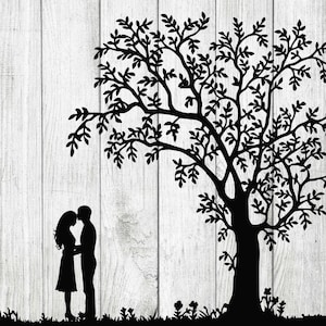 Paar SVG, paar onder boom SVG, boom SVG, boom SVG bundel, gesneden bestanden voor cricut silhouet, paar clipart, SVG, PNG