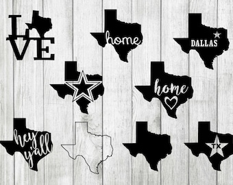 Texas state svg bundle, dallas texas svg bundle, texas svg, cut files for cricut silhouette, png, eps, svg