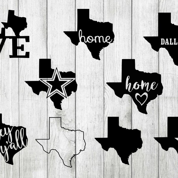 Texas state svg bundle, dallas texas svg bundle, texas svg, cut files for cricut silhouette, png, eps, svg