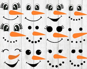 Snowman Faces Svg Snowman Svg Snowman Clipart Christmas Svg Snowman Cut File Snowman Cricut Christmas Cut File Cricut Printable Snowman PNG