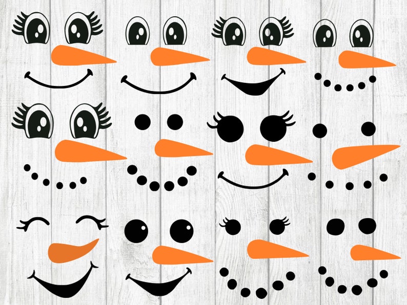 Snowman Faces Svg Snowman Svg Snowman Clipart Christmas Svg Snowman Cut File Snowman Cricut Christmas Cut File Cricut Printable Snowman PNG image 1