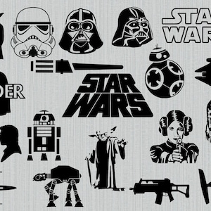 Pakiet svg Star Wars, clipart Star Wars, pliki do cięcia dla sylwetki Cricut, png, eps, svg, natychmiastowe pobieranie