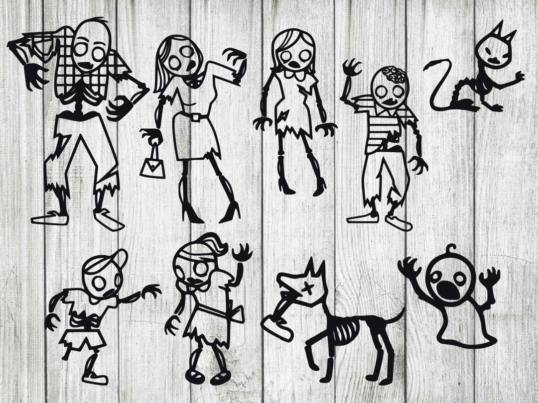 Zombie SVG Bundle, Family SVG Bundle, Zombie Cut File, Zombie Clipart, Zombie Svg Files for ...