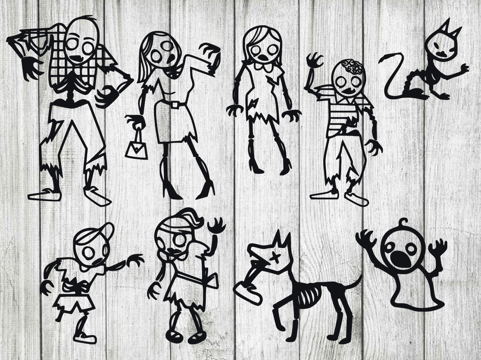 Zombie SVG Bundle Family SVG Bundle Zombie Cut File Zombie | Etsy