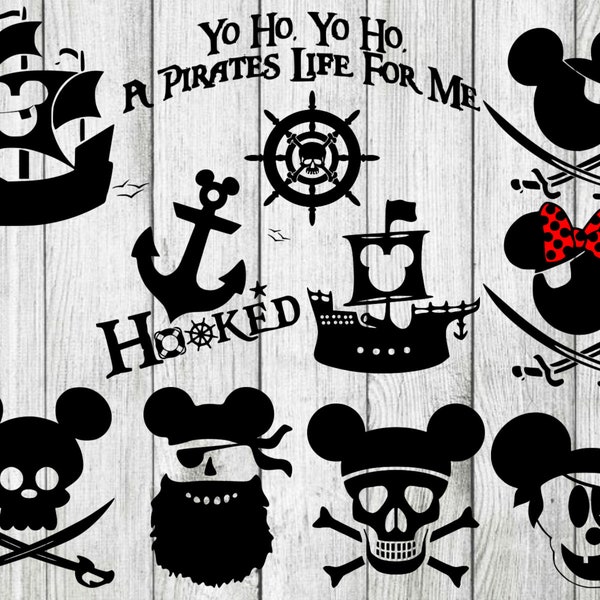 Mickey Pirate SVG Bundle, Mickey pirate  SVG Bundle, cut file, clipart, svg files for silhouette, files for cricut, svg, png, eps